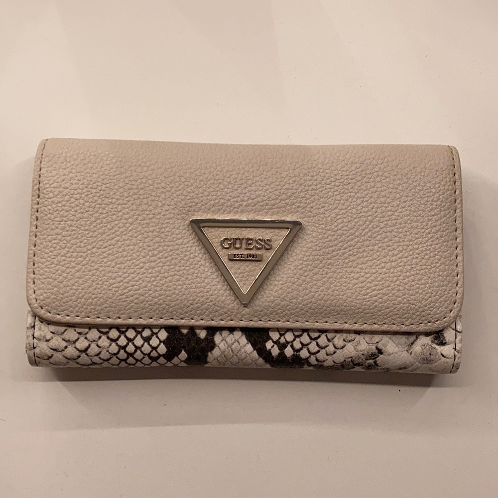 Cream and snake print Guess wallet